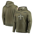 Kieara NO.Saints Olive Salute to Service Pullover Hoodies Home Game Blank Player Stitched Jerseys