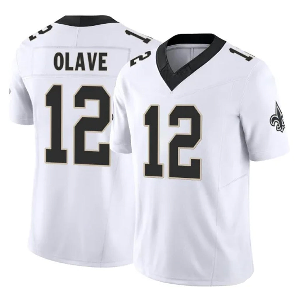 Kieara NO.Saints #12 Chris Olave Player White Limited Vapor F.U.S.E. Home Game Stitched Jerseys