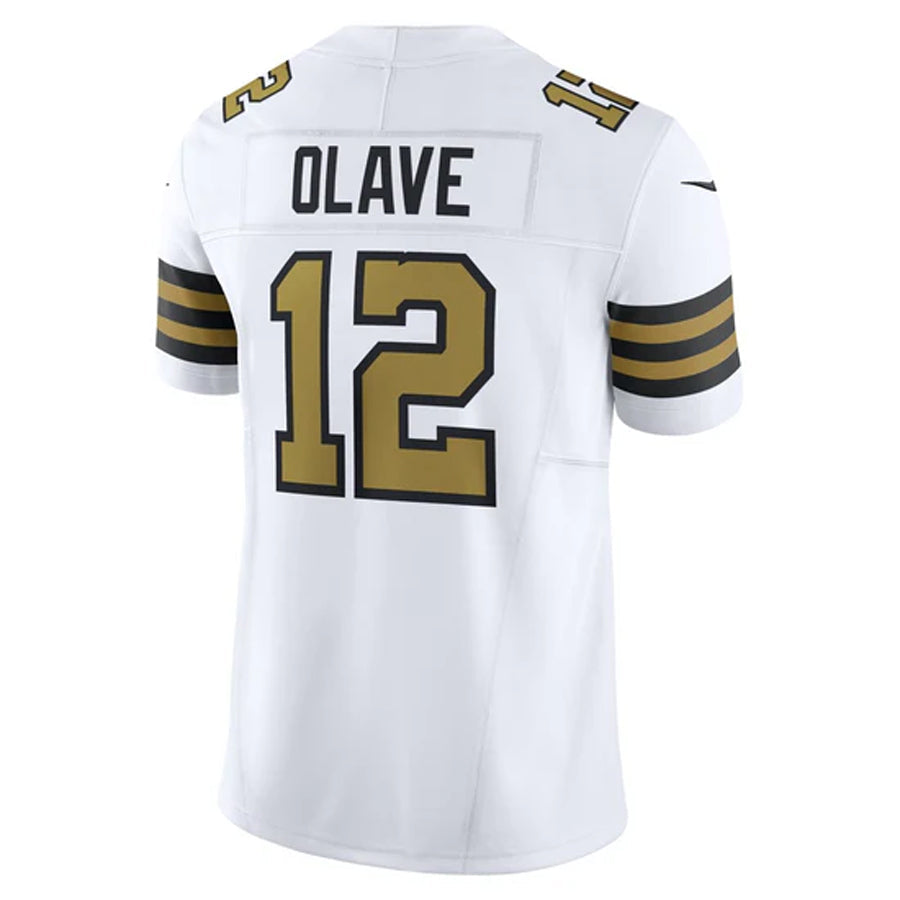 Kieara NO.Saints #12 Chris Olave Player White Vapor Limited Stitched Jerseys