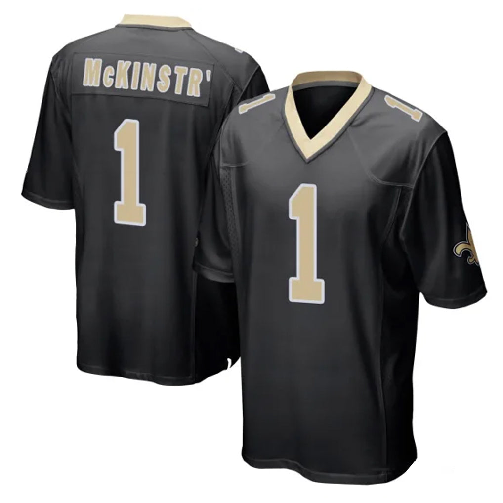 Kieara NO.Saints #1 Kool-Aid McKinstry Player Black Home Game Stitched Jerseys