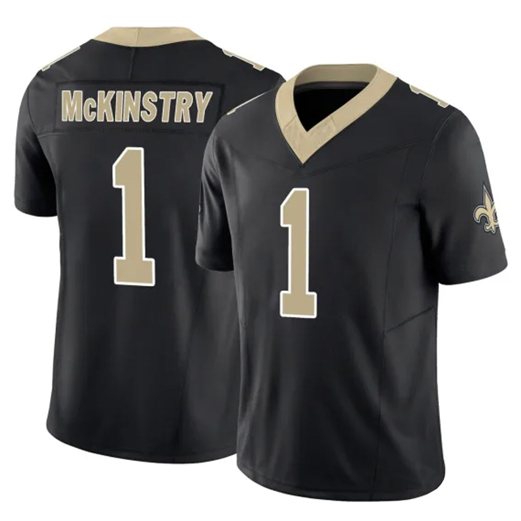 Kieara NO.Saints #1 Kool-Aid McKinstry Player Black Limited Vapor F.U.S.E. Home Game Stitched Jerseys