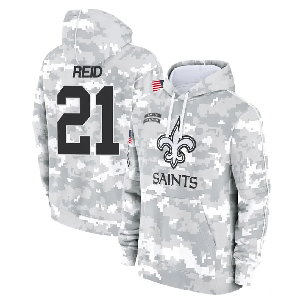 Kieara NO.Saints #21 Justin Reid Player Arctic Camo Salute to Service Pullover Hoodies Limited Game Stitched Jerseys