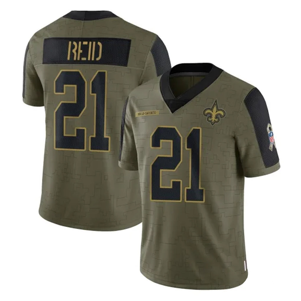 Kieara NO.Saints #21 Justin Reid Player Olive Salute To Service Limited Game Stitched Jerseys