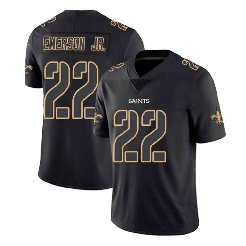 Kieara NO.Saints #22 Martin Emerson Jr. Player Black Impact Limited Home Game Stitched Jerseys