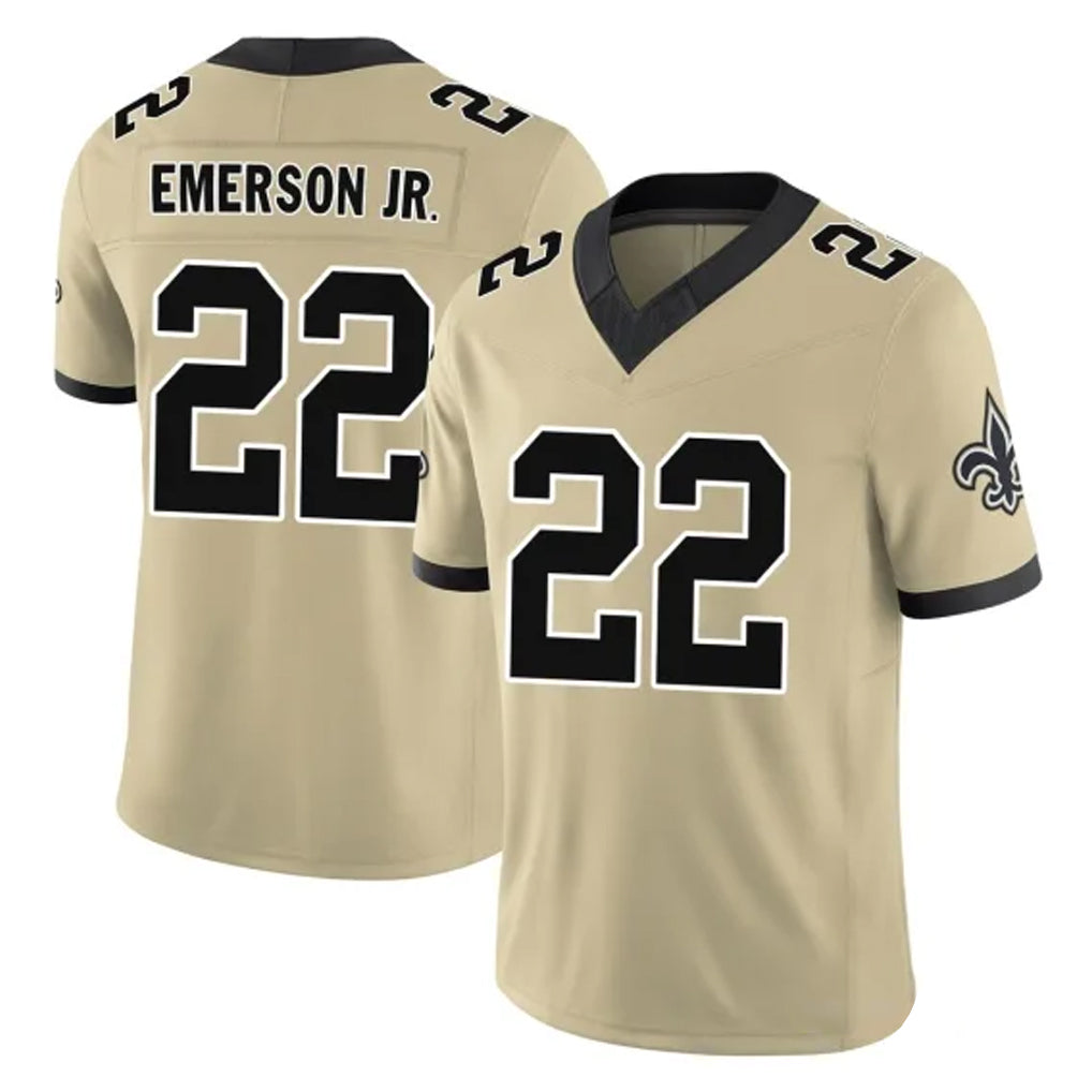 Kieara NO.Saints #22 Martin Emerson Jr. Player Gold Limited Vapor F.U.S.E. Home Game Stitched Jerseys