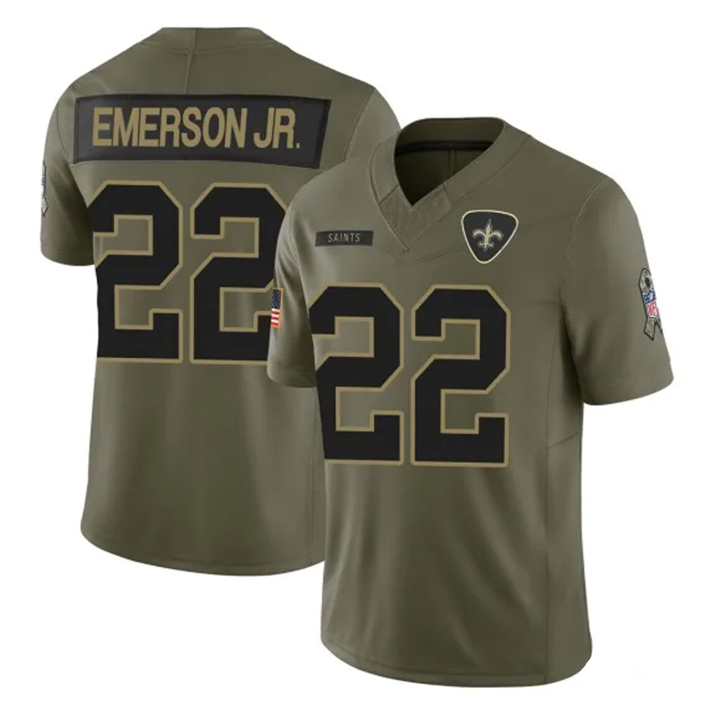 Kieara NO.Saints #22 Martin Emerson Jr. Player Olive 2025 Salute To Service Limited Stitched Jerseys