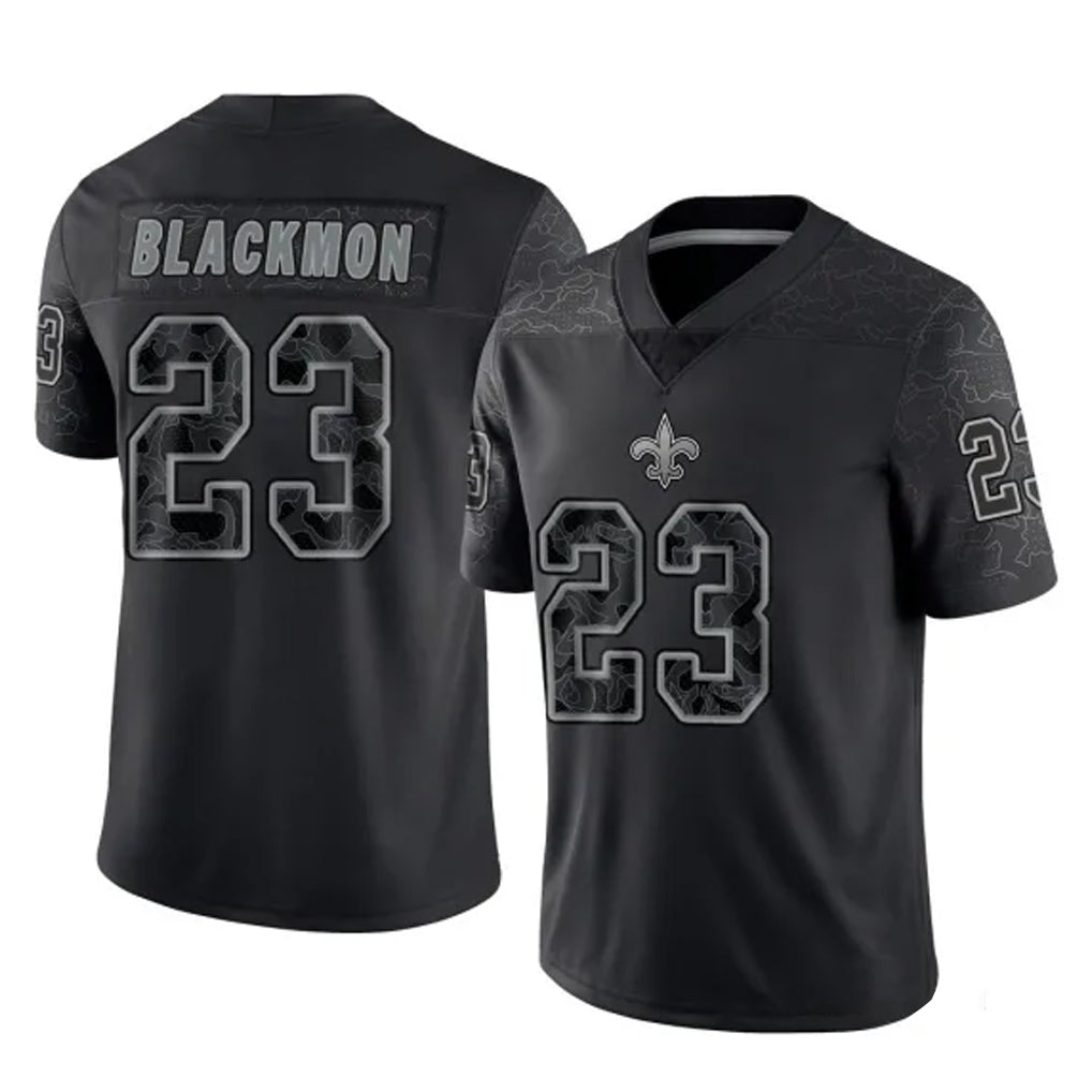 Kieara NO.Saints #23 Julian Blackmon Player Black Limited Reflective Home Game Stitched Jerseys