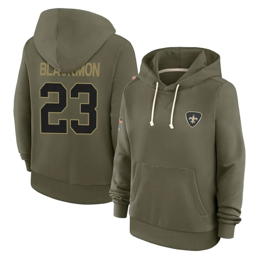 Kieara NO.Saints #23 Julian Blackmon Player Olive Salute to Service Pullover Hoodies Limited Stitched Jerseys