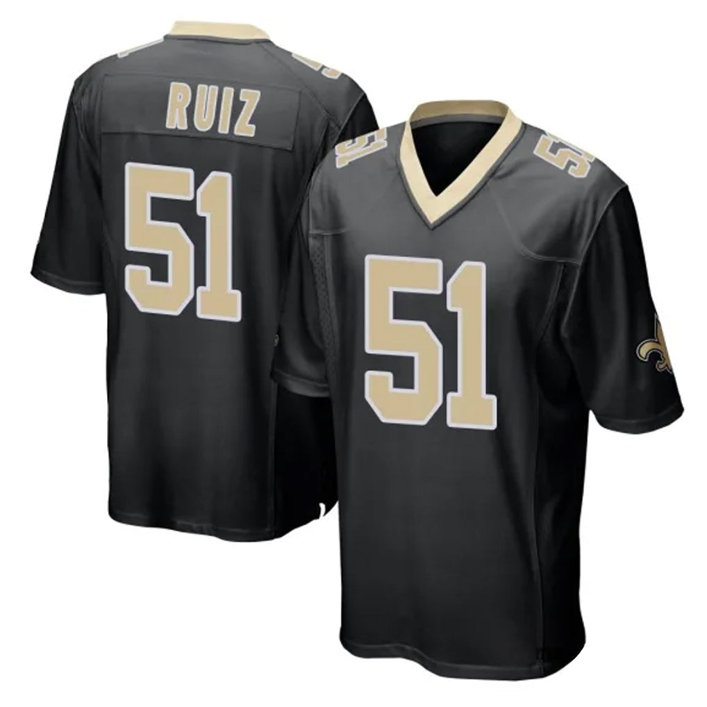 Kieara NO.Saints #51 Cesar Ruiz Player Black Home Game Stitched Jerseys