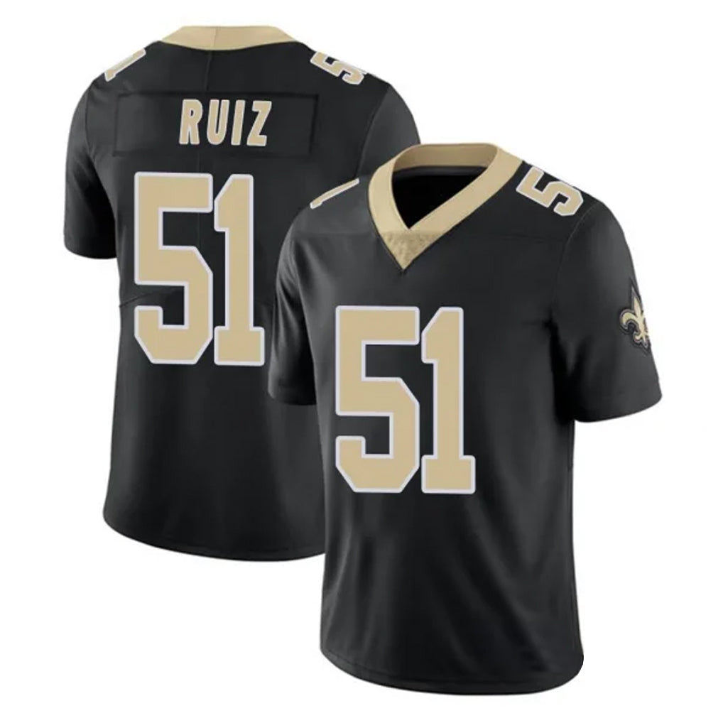 Kieara NO.Saints #51 Cesar Ruiz Player Black Limited Vapor Untouchable Home Game Stitched Jerseys