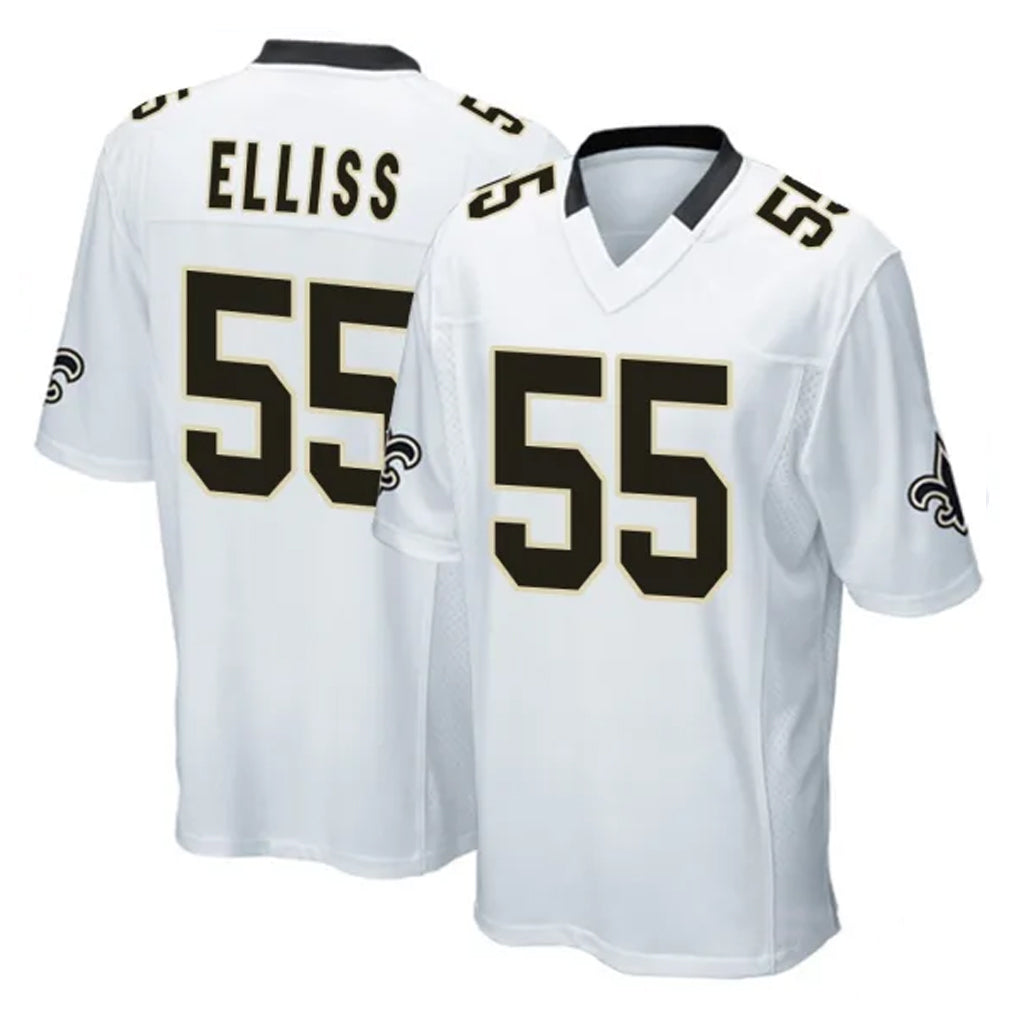 Kieara NO.Saints #55 Kaden Elliss Player White Home Game Stitched Jerseys