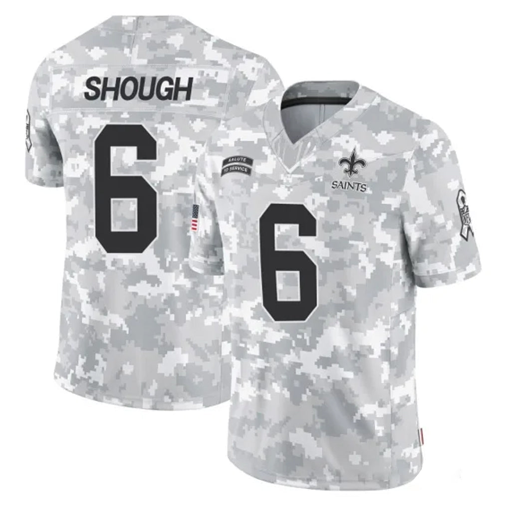 Kieara NO.Saints #6 Tyler Shough Player Arctic Camo Salute To Service Limited Game Stitched Jerseys