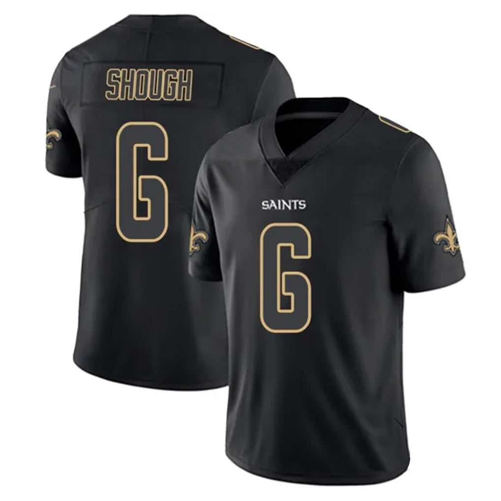 Kieara NO.Saints #6 Tyler Shough Player Black Impact Limited Home Game Stitched Jerseys