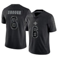 Kieara NO.Saints #6 Tyler Shough Player Black Limited Reflective Home Game Stitched Jerseys