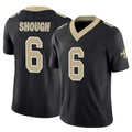 Kieara NO.Saints #6 Tyler Shough Player Black Limited Vapor F.U.S.E. Home Game Stitched Jerseys