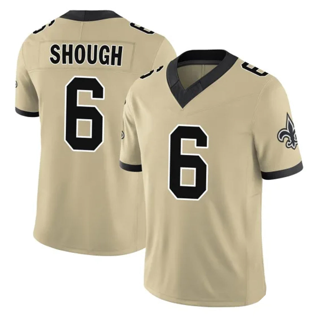 Kieara NO.Saints #6 Tyler Shough Player Gold Limited Vapor F.U.S.E. Home Game Stitched Jerseys
