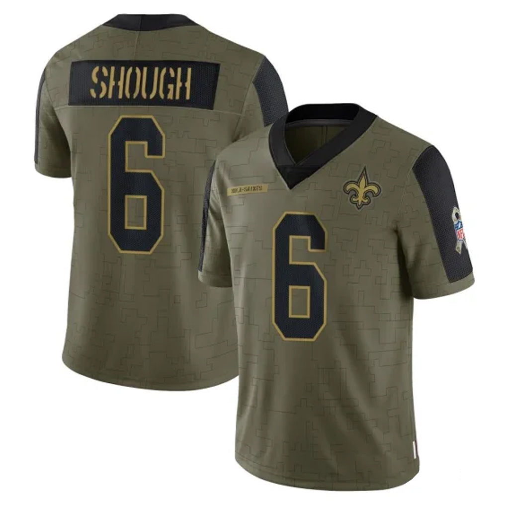 Kieara NO.Saints #6 Tyler Shough Player Olive Salute To Service Limited Game Stitched Jerseys