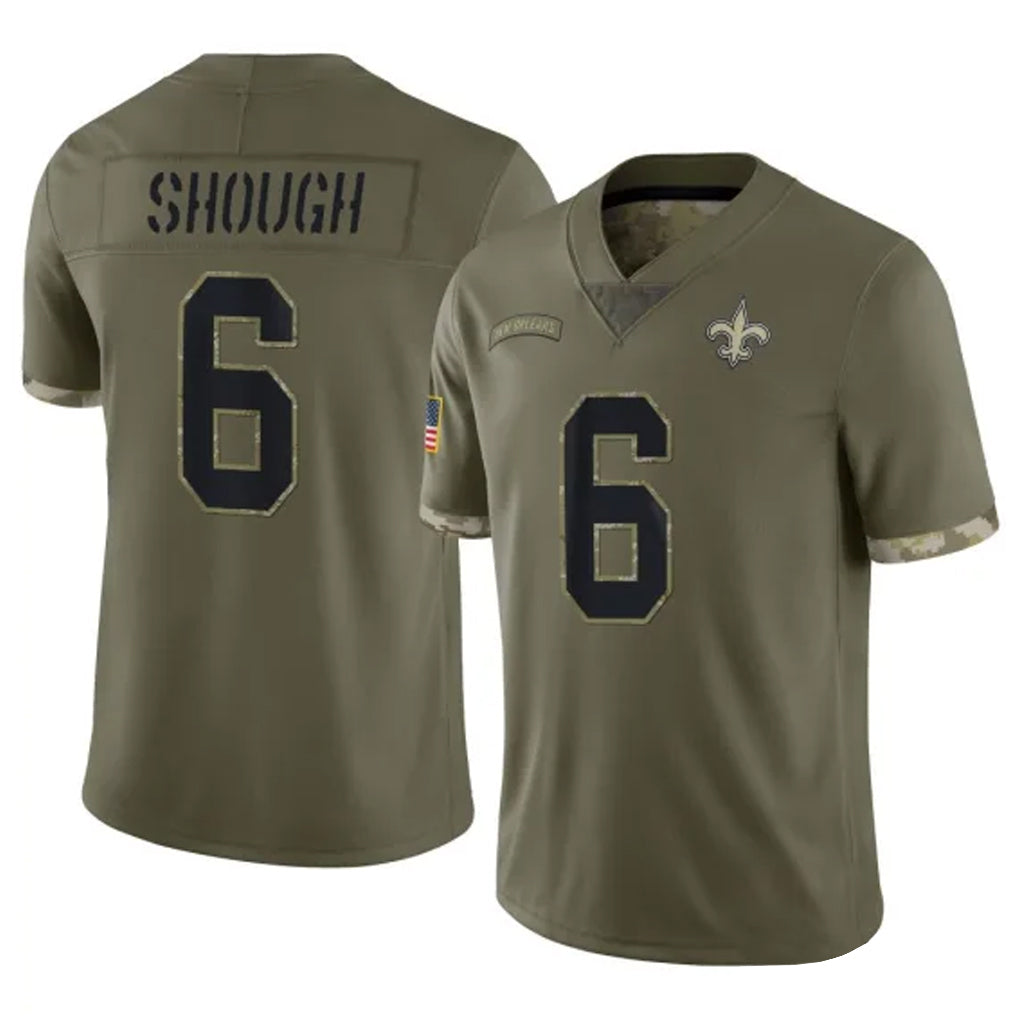 Kieara NO.Saints #6 Tyler Shough Player Olive Salute To Service Limited Stitched Jerseys