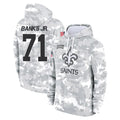 Kieara NO.Saints #71 Kelvin Banks Jr. Player Arctic Camo Salute to Service Pullover Hoodies Limited Game Stitched Jerseys