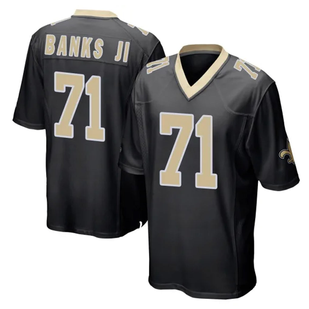 Kieara NO.Saints #71 Kelvin Banks Jr. Player Black Home Game Stitched Jerseys