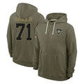 Kieara NO.Saints #71 Kelvin Banks Jr. Player Olive Salute to Service Pullover Hoodies Limited Stitched Jerseys