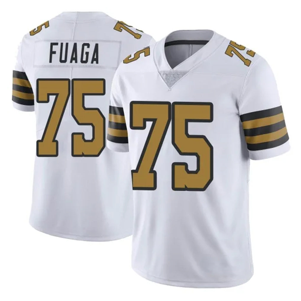 Kieara NO.Saints #75 Taliese Fuaga Player White Limited Color Rush Home Game Stitched Jerseys