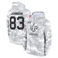 Kieara NO.Saints #83 Juwan Johnson Player Arctic Camo Salute to Service Pullover Hoodies Limited Game Stitched Jerseys