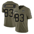 Kieara NO.Saints #83 Juwan Johnson Player Olive 2025 Salute To Service Limited Stitched Jerseys