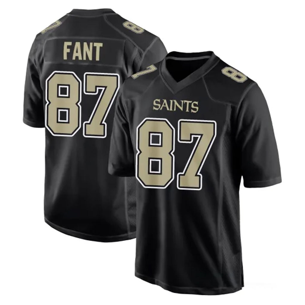 Kieara NO.Saints #87 Noah Fant Player Black Carbon Fashion Home Game Stitched Jerseys