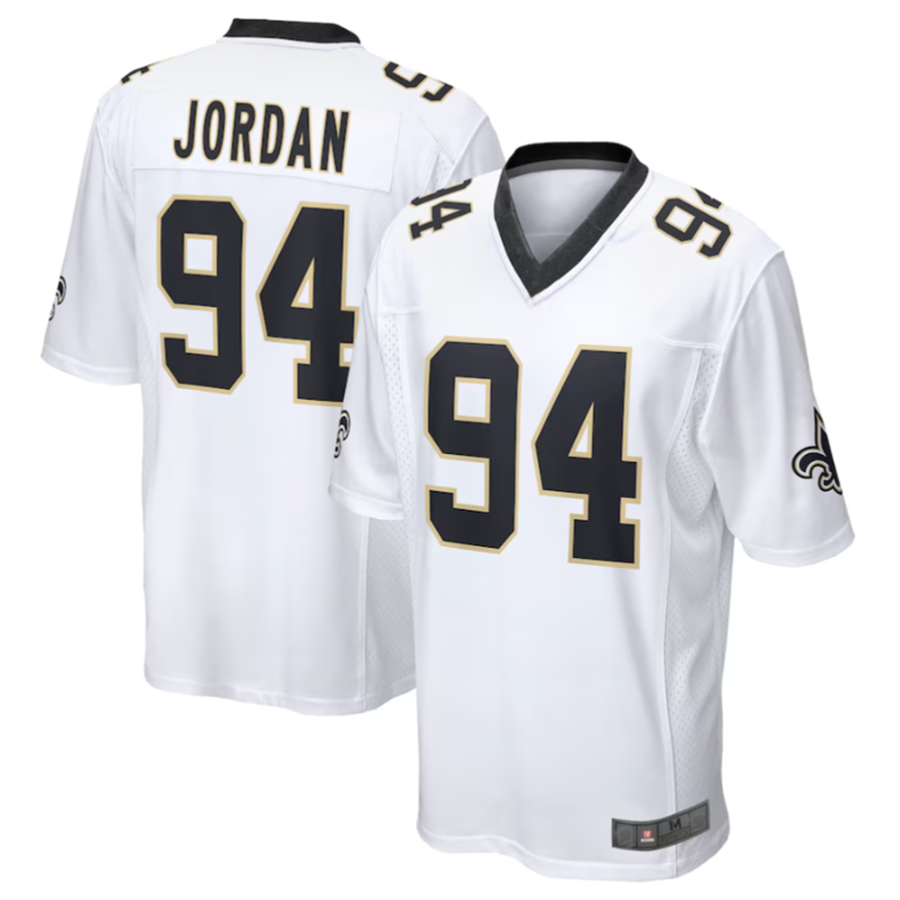 Kieara NO.Saints #94 Cameron Jordan White Game Stitched American Stitched Jerseys