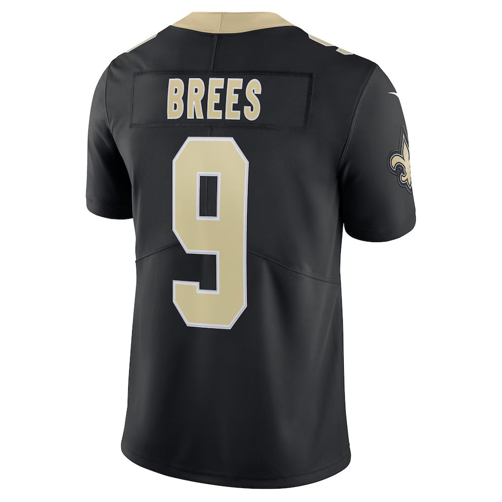 Kieara NO.Saints #9 Drew Brees Captain Vapor Limited Stitched Jerseys