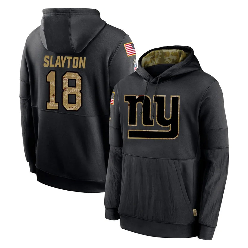 Kieara NY.Giants #18 Darius Slayton Player Black Salute to Service Hoodies Limited Game Stitched Jerseys