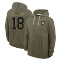 Kieara NY.Giants #18 Darius Slayton Player Olive Salute to Service Pullover Hoodies Limited Stitched Jerseys