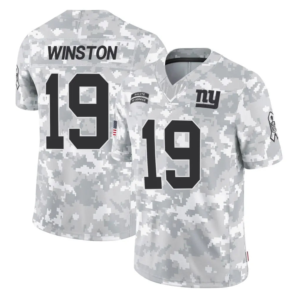 Kieara NY.Giants #19 Jameis Winston Player Arctic Camo Salute To Service Limited Game Stitched Jerseys