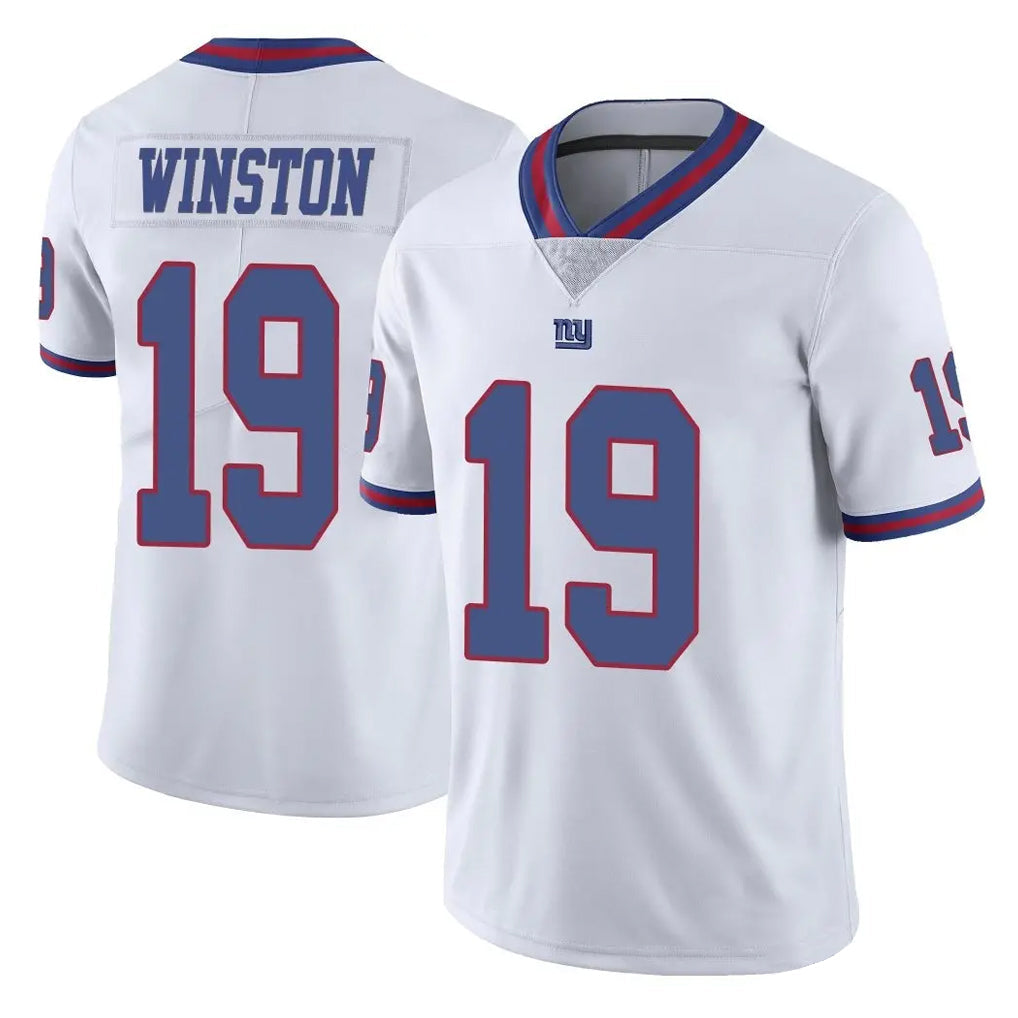 Kieara NY.Giants #19 Jameis Winston Player White Color Rush Home Game Stitched Jerseys