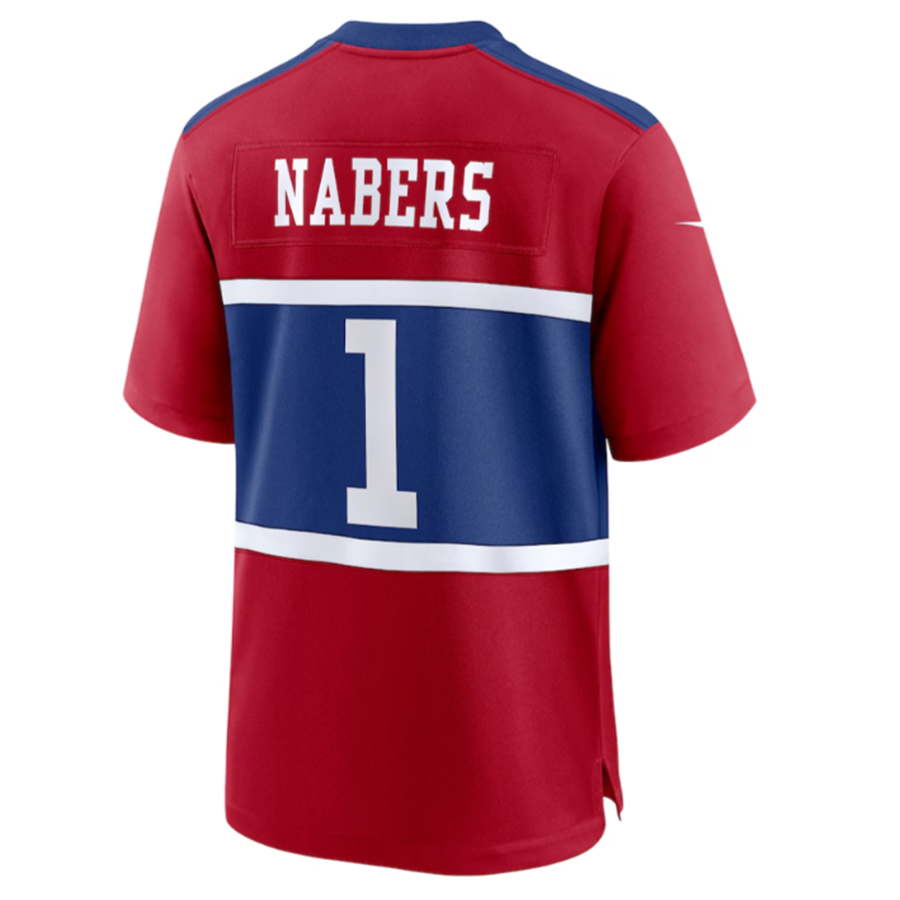 Kieara NY.Giants #1 Malik Nabers Century Red Alternate Stitched Jerseys