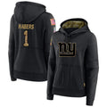 Kieara NY.Giants #1 Malik Nabers Player Black Salute to Service Hoodies Stitched Jerseys