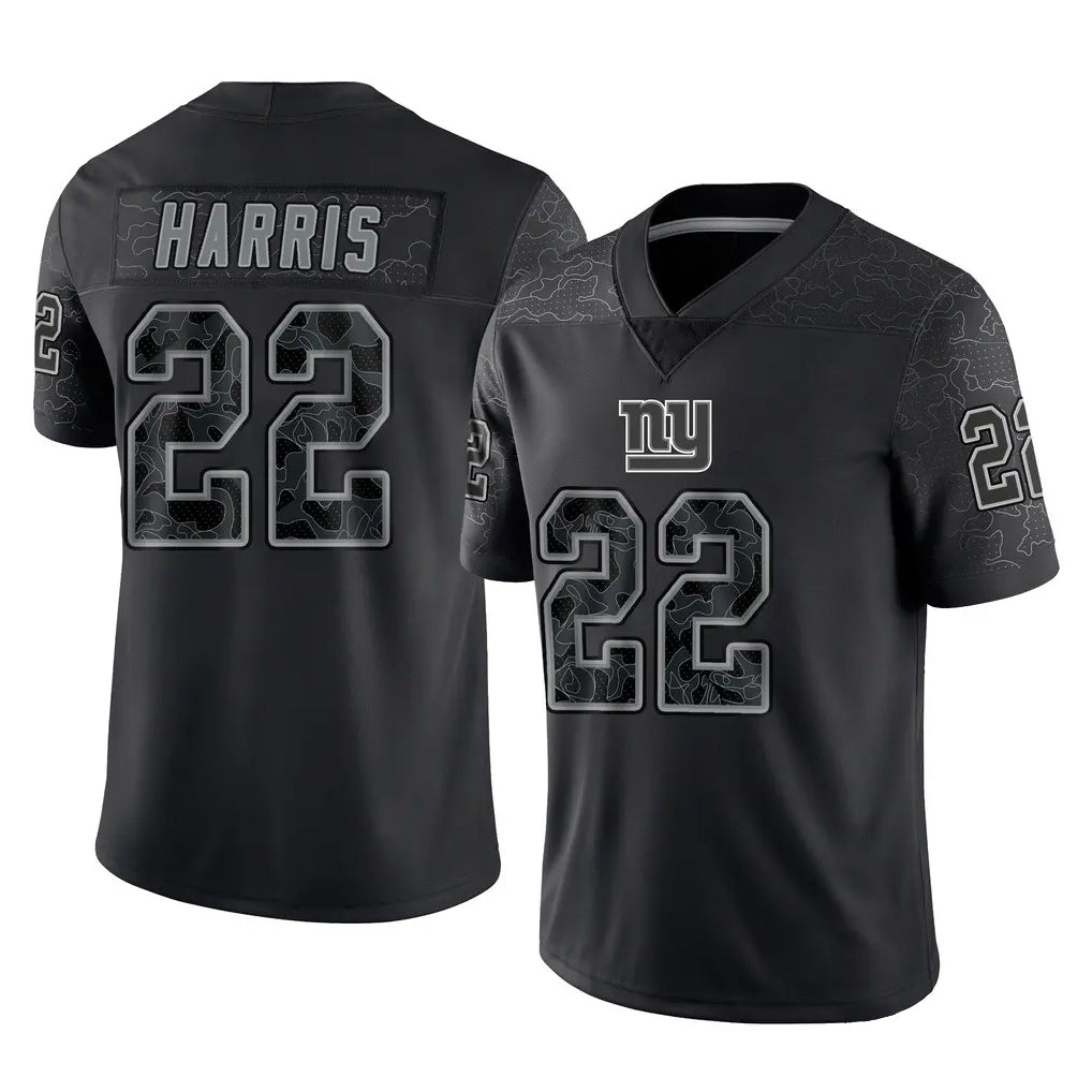 Kieara NY.Giants #22 Najee Harris Player Black Limited Reflective Home Game Stitched Jerseys