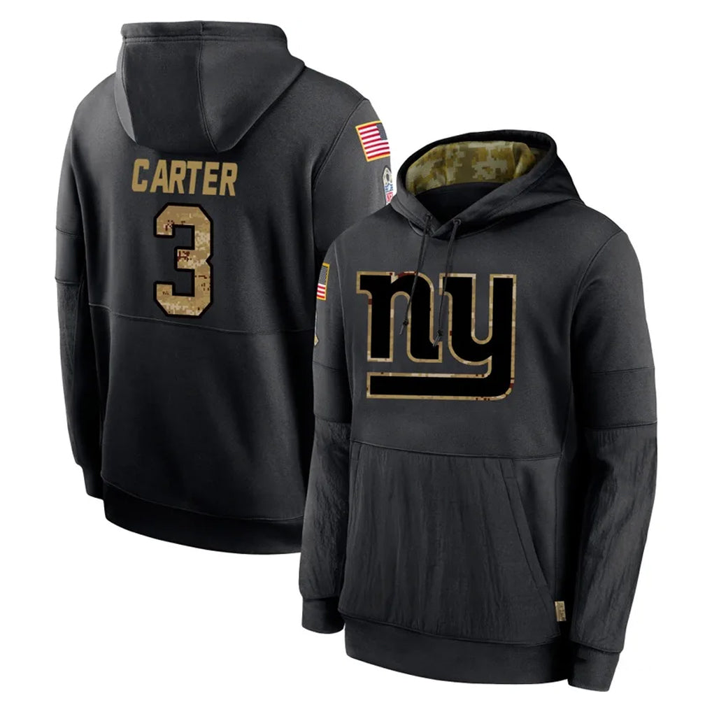 Kieara NY.Giants #3 Abdul Carter Player Black Salute to Service Hoodies Limited Game Stitched Jerseys