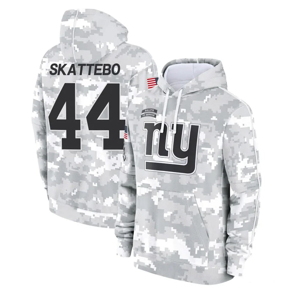 Kieara NY.Giants #44 Cam Skattebo Player Arctic Camo Salute to Service Pullover Hoodies Limited Game Stitched Jerseys
