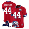 Kieara NY.Giants #44 Cam Skattebo Player Red 100th Season & State Patch Vapor Limited Home Game Stitched Jerseys