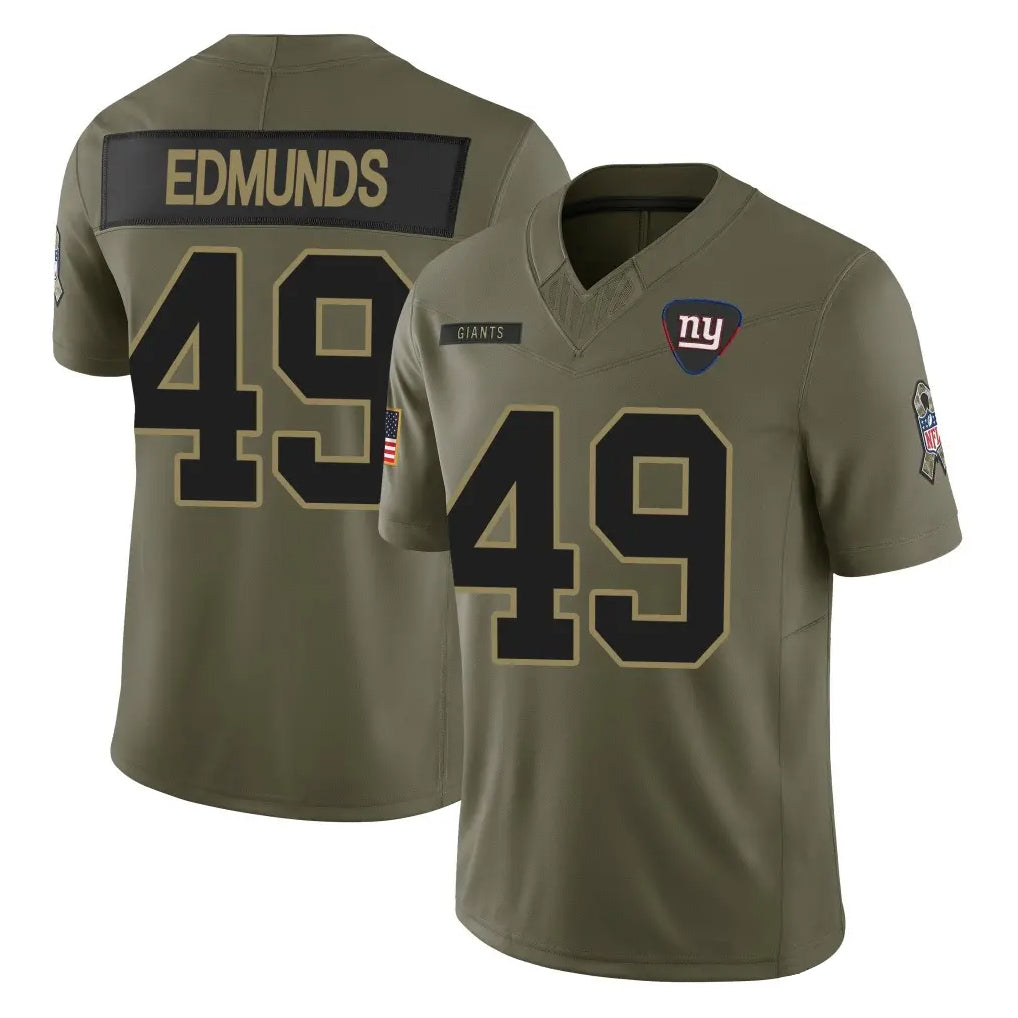 Kieara NY.Giants #49 Tremaine Edmunds Player Olive 2025 Salute To Service Limited Stitched Jerseys