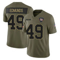 Kieara NY.Giants #49 Tremaine Edmunds Player Olive 2025 Salute To Service Limited Stitched Jerseys