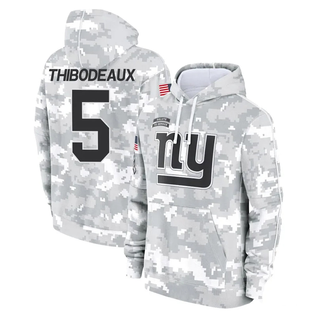 Kieara NY.Giants #5 Kayvon Thibodeaux Player Arctic Camo Salute to Service Pullover Hoodies Limited Game Stitched Jerseys