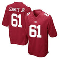 Kieara NY.Giants #61 John Michael Schmitz Jr. Player Red Home Game Stitched Jerseys
