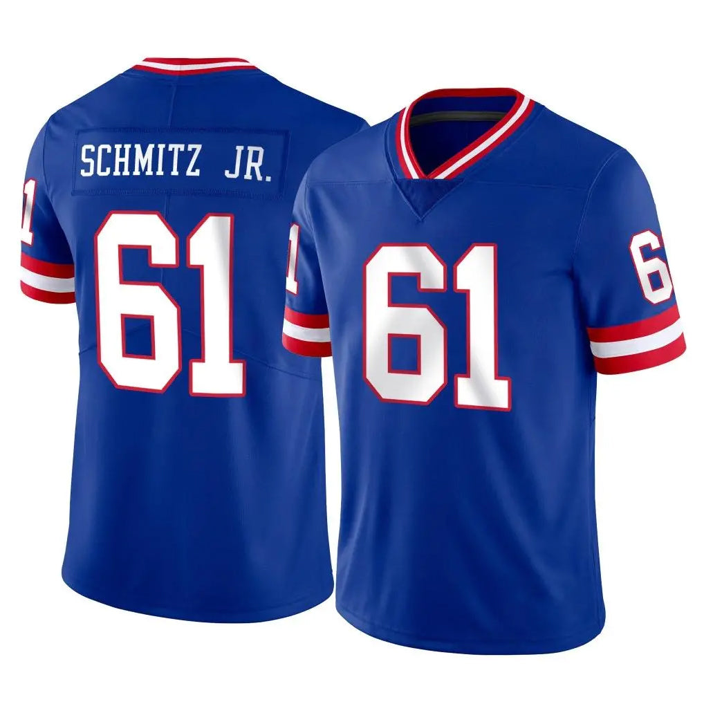 Kieara NY.Giants #61 John Michael Schmitz Jr. Player Royal Classic Vapor Home Game Stitched Jerseys