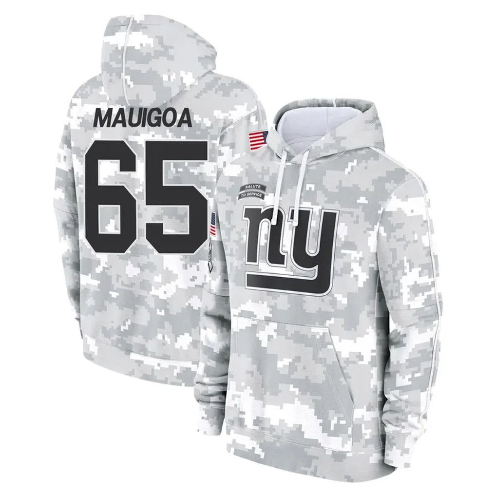 Kieara NY.Giants #65 Francis Mauigoa Player Arctic Camo Salute to Service Pullover Hoodies Limited Game Stitched Jerseys