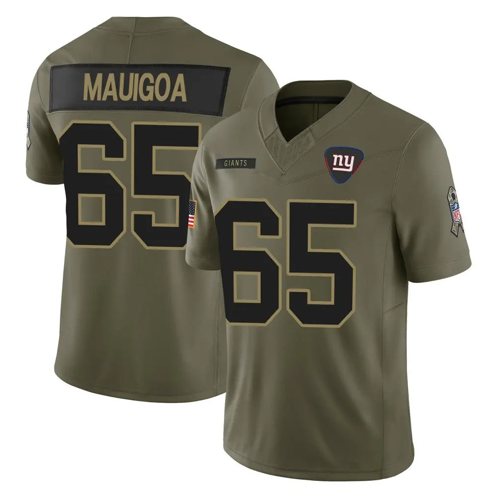 Kieara NY.Giants #65 Francis Mauigoa Player Olive 2025 Salute To Service Limited Stitched Jerseys