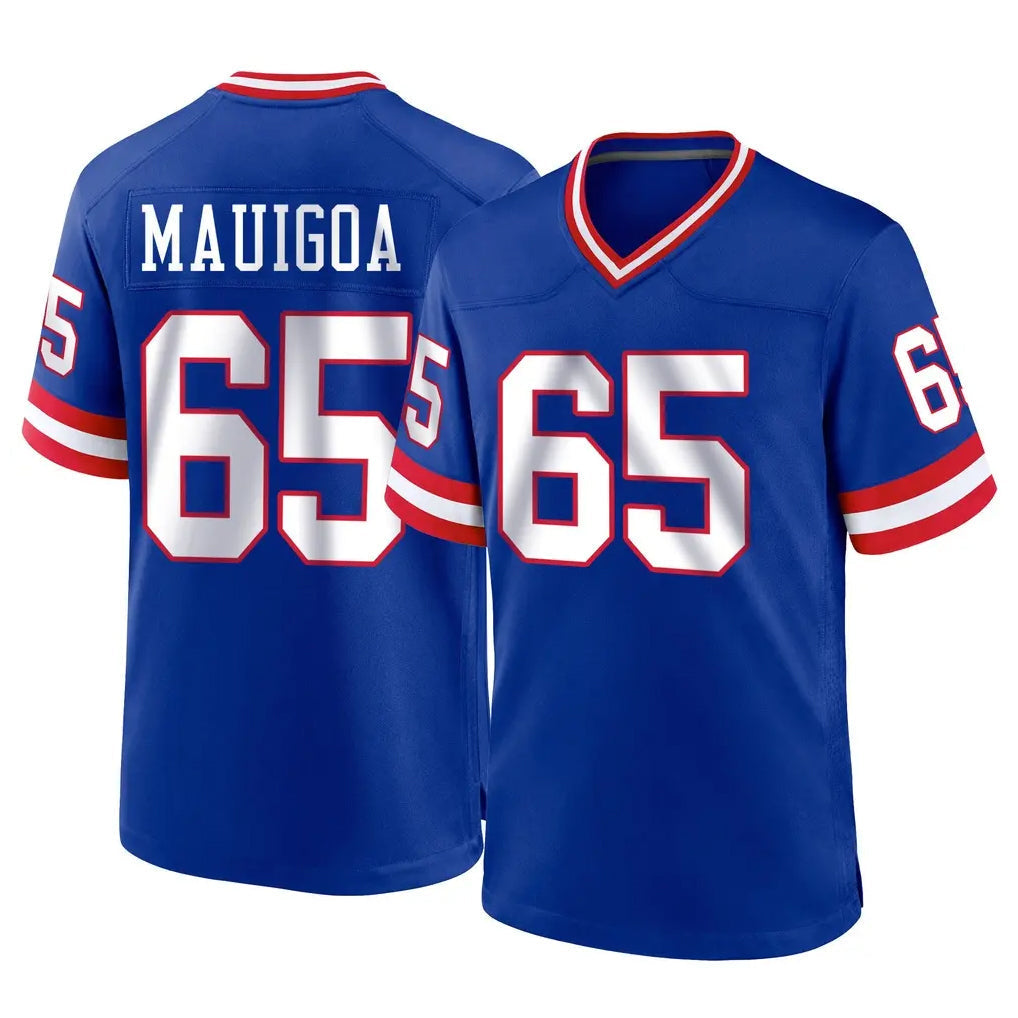 Kieara NY.Giants #65 Francis Mauigoa Player Royal Classic Home Game Stitched Jerseys