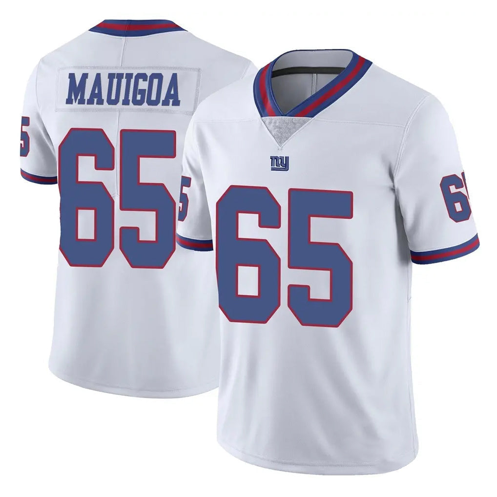 Kieara NY.Giants #65 Francis Mauigoa Player White Color Rush Home Game Stitched Jerseys